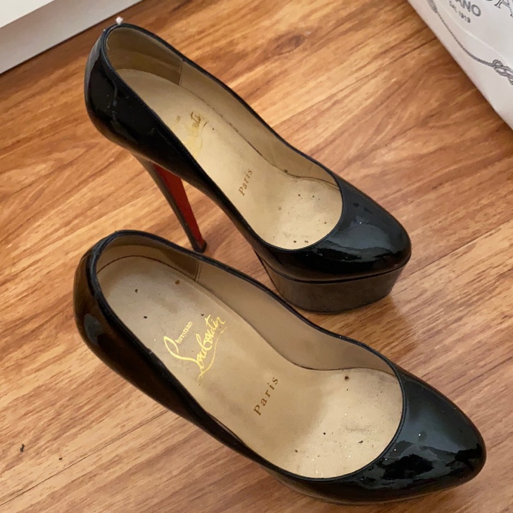 Cinderella Christian louboutin all black patent